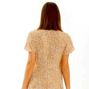 Vera Moda brown and cream butterfly mini dress - size 38